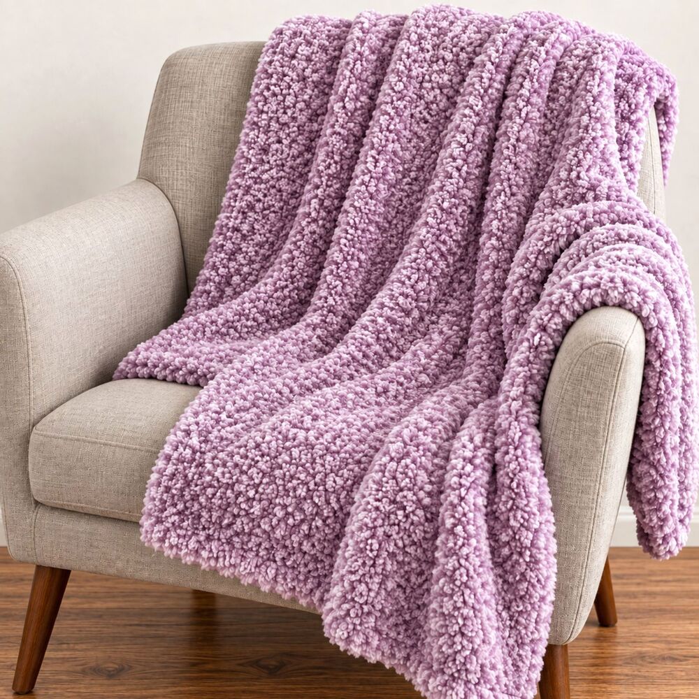 Northeast Outfitters Cozy Sherpa Blanket Purple 50x60 Soft Throw NWT